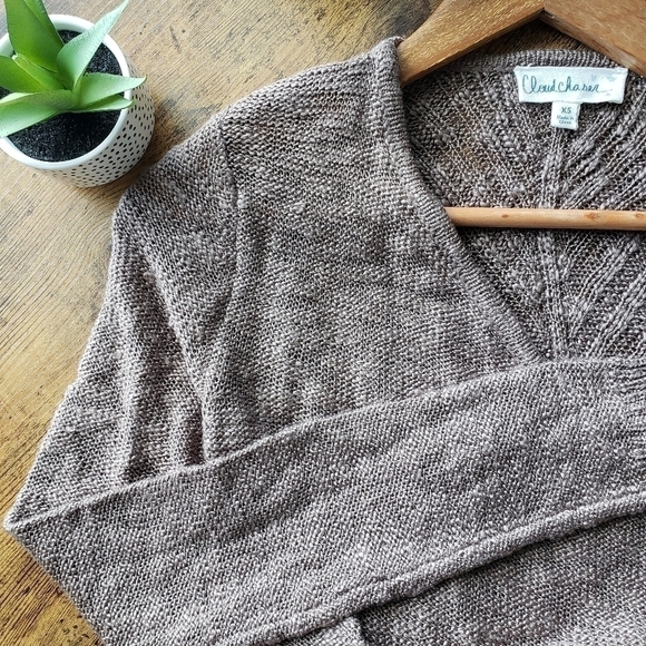 Casual brown knit open cardigan size XS - Picture 2 of 9